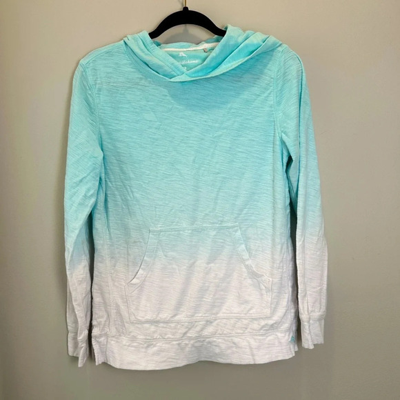 Tommy Bahama Tops - Tommy Bahama Lightweight Hoodie Ombré Womens Small Long Sleeve Pullover Vacation